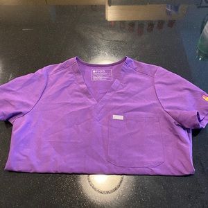 Figs purple embroidery top size small